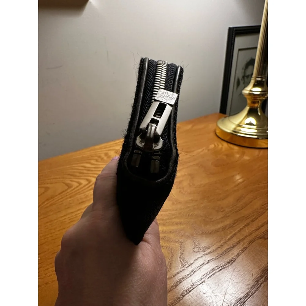 Louis Vuitton Black Graphite Canvas Long Zip Wallet - Picture 7 of 8